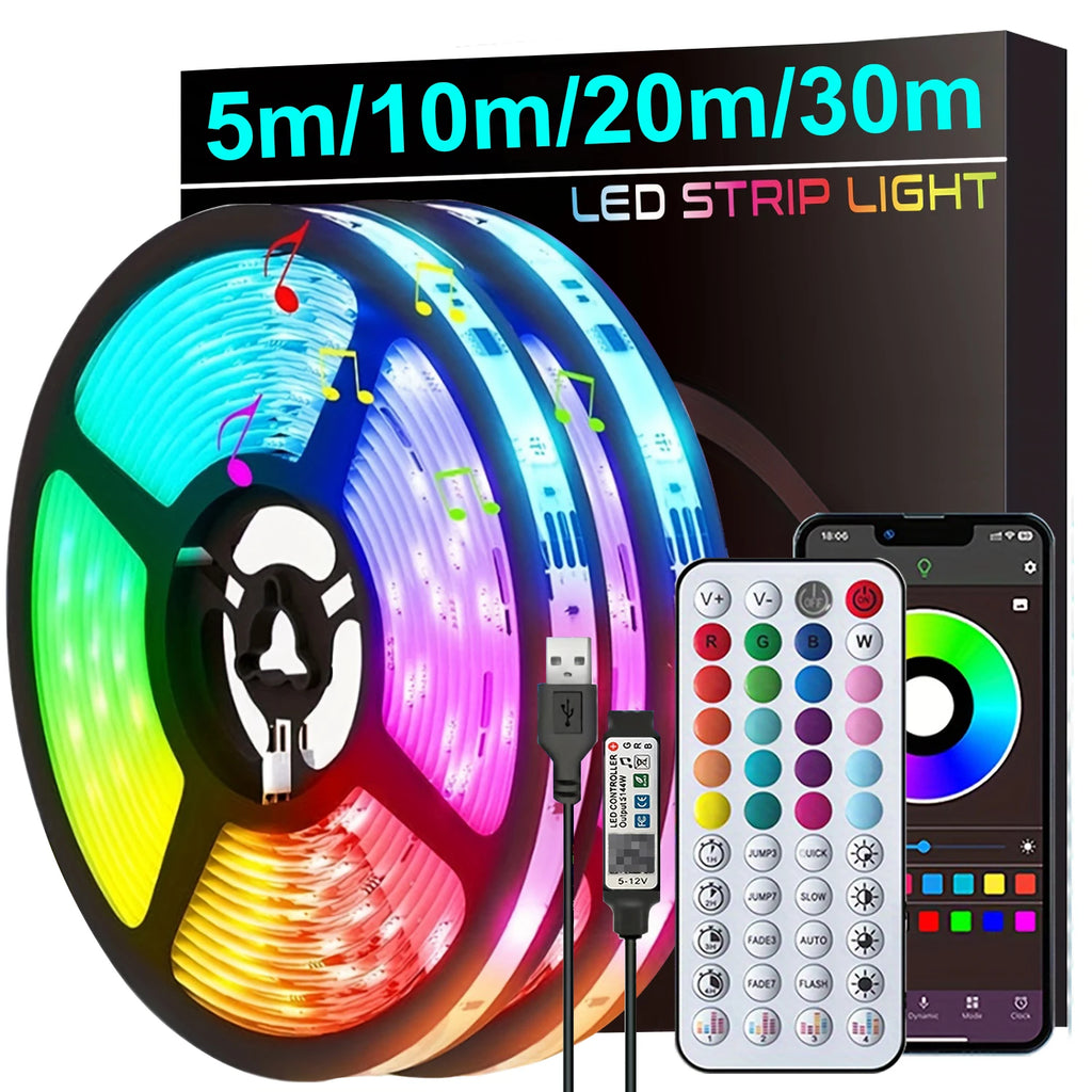 Led Strip Lights Music Sync Led Lights Room with APP Control, Flexible Ribbon Tape Lights for Home Party Decor TV Backlight (Copy)