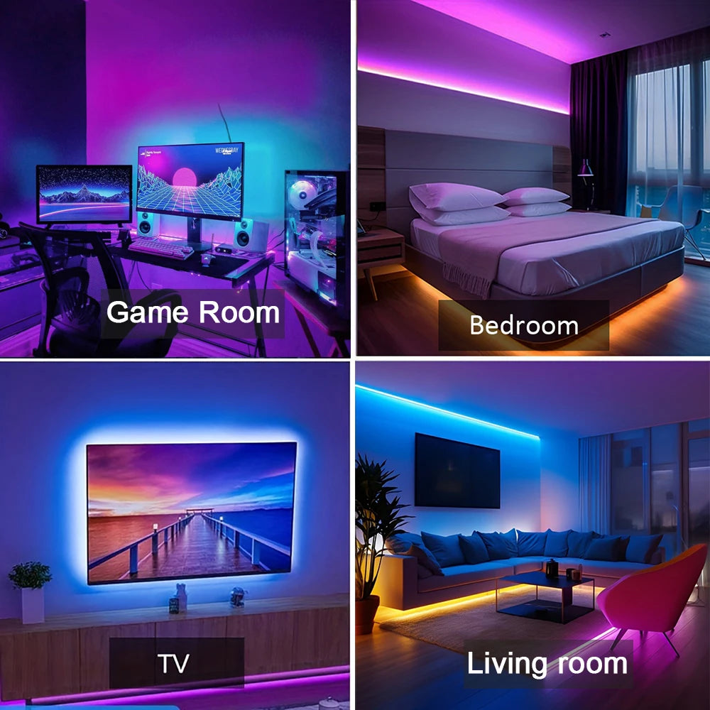 Led Strip Lights Music Sync Led Lights Room with APP Control, Flexible Ribbon Tape Lights for Home Party Decor TV Backlight (Copy)