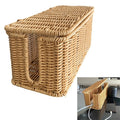 Rattan Cable Organizer Box Breathable Desk Wire Management Home Offices