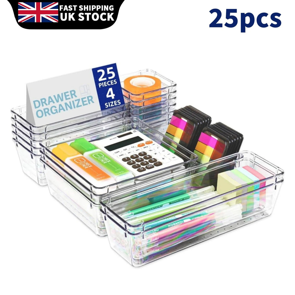 25Pcs Transparent Box Storage Organizer
