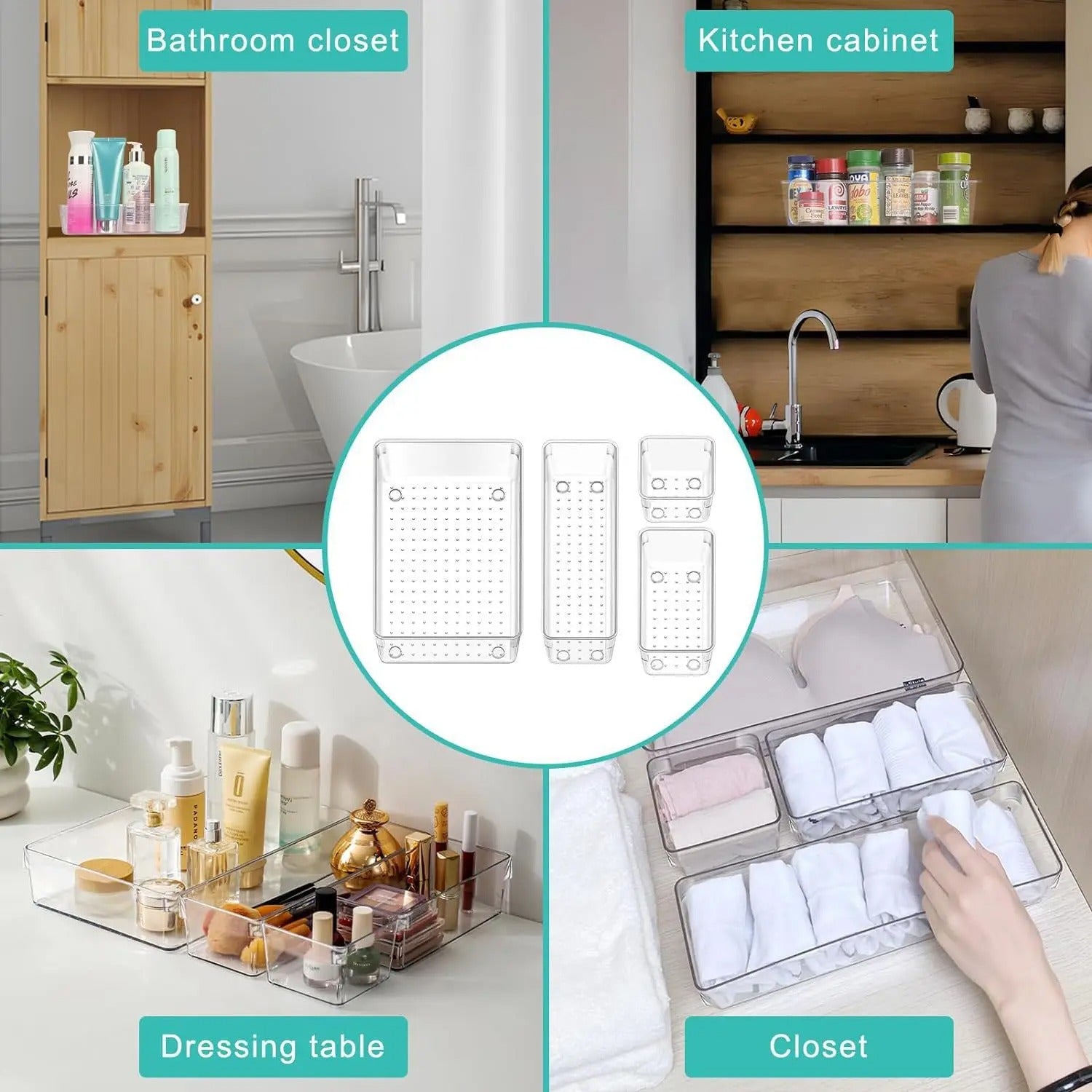 25Pcs Transparent Box Storage Organizer